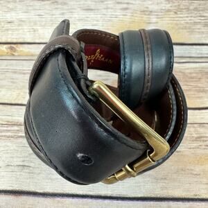 Cole Haan Mens Black Brown Leather Minimalist Preppy Classic Belt 85/34